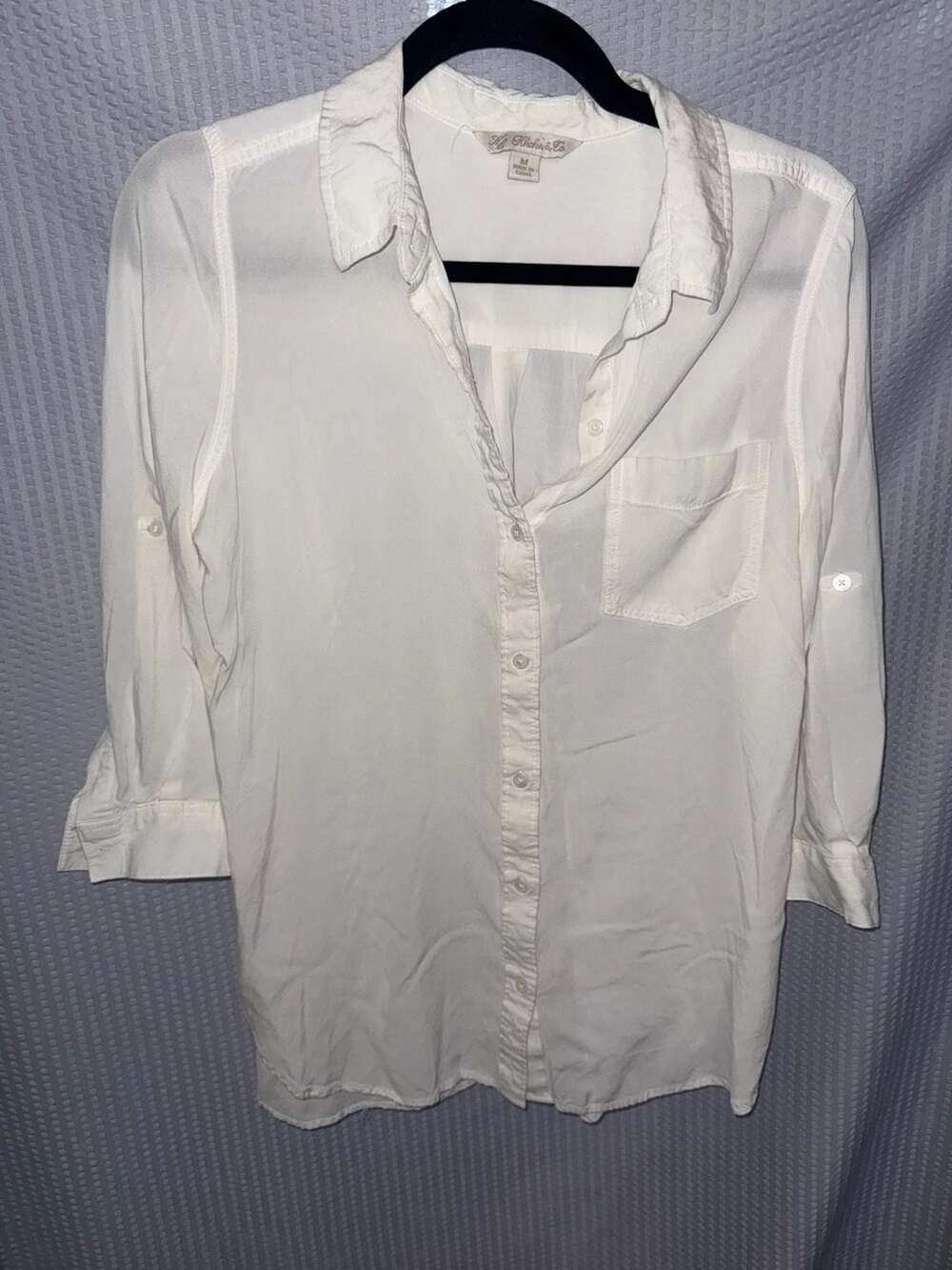 Women’s White Button-Down Camp Shirt - Classic Relaxed Fit